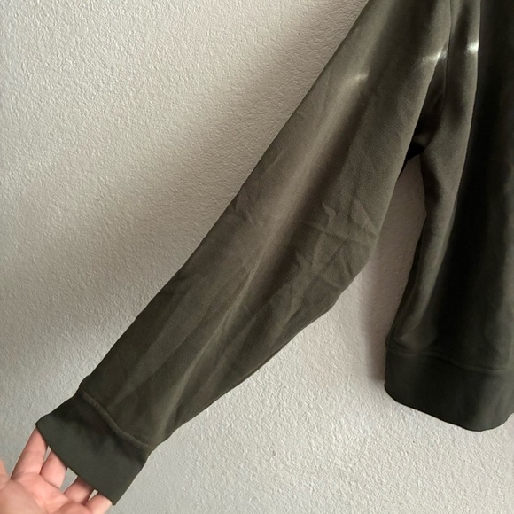 Vans Women’s Olive Green Floral Cropped Long Sleeve Hoodie Pullover Sweater L - Picture 7 of 13